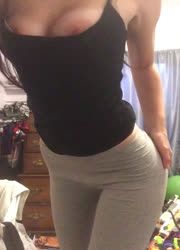 skinny girl in tight leggings 