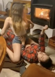 lesbian action by the fire 