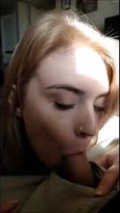 Blonde gives a good blowjob