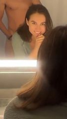 Couple fuck in mirror