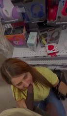 risky store blowjob
