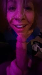 His perfect cock shooting those perfect ropes all over my pretty face