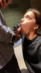 bathroom blowjob cumshot