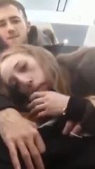 sucking off boyfriend on the train