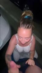sucks big cock in public