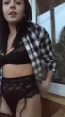 russian teen teasing her ass on the balcony